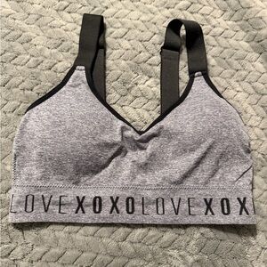 XOXO LOVE Grey Sports Bra NWOT. SZ L
